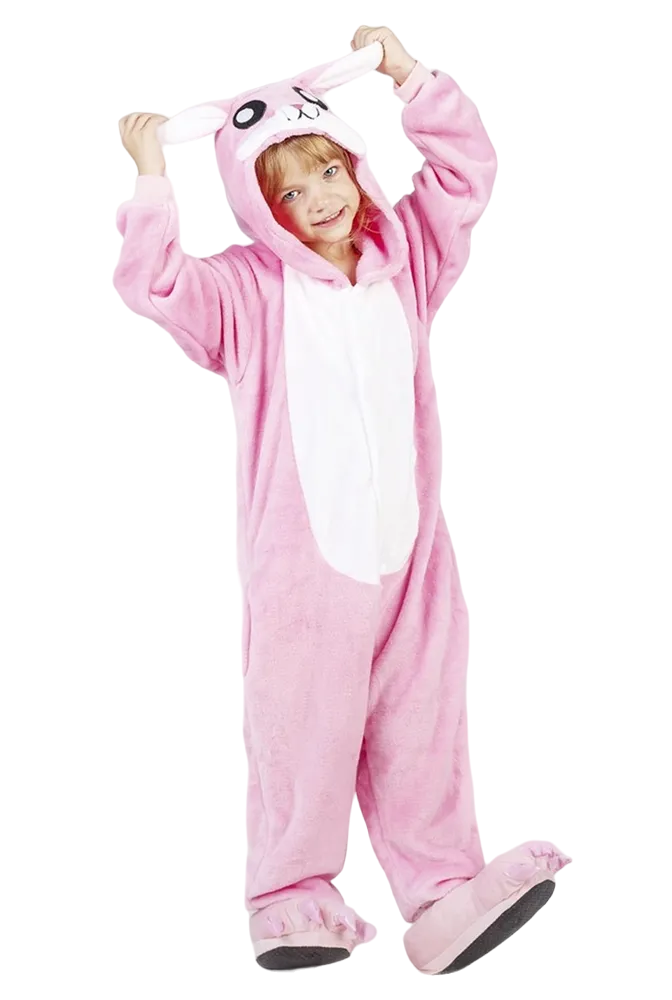 Зайчик Кролик Розовый кигуруми детский ПРЕМИУМ от "Мир Кигуруми"
