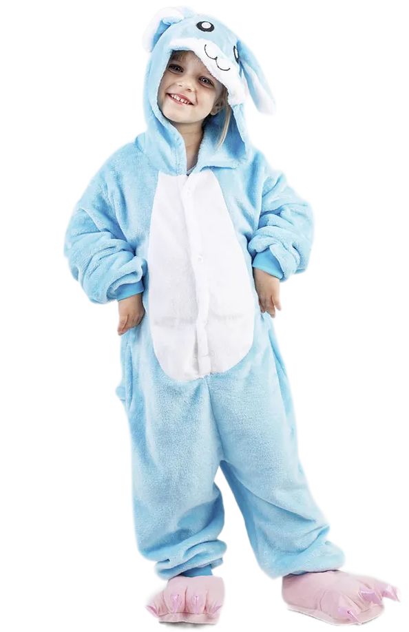 Кролик Зайчик Голубой кигуруми детский ПРЕМИУМ от "Мир Кигуруми"